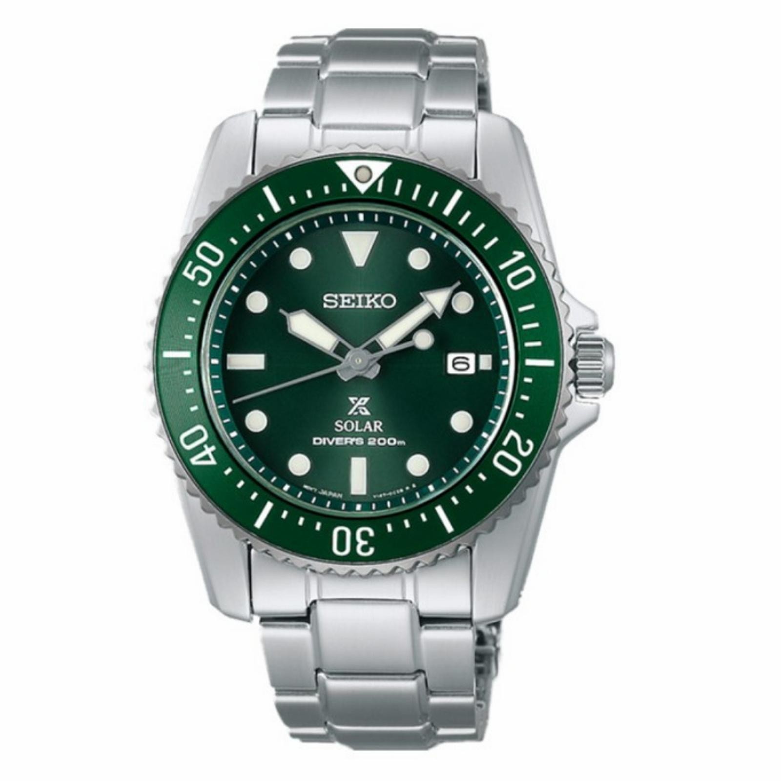 SEIKO ProspeX SNE583P1 Diver Watch GREEN Dial Steel Baby Hulk Sunray Sapphire