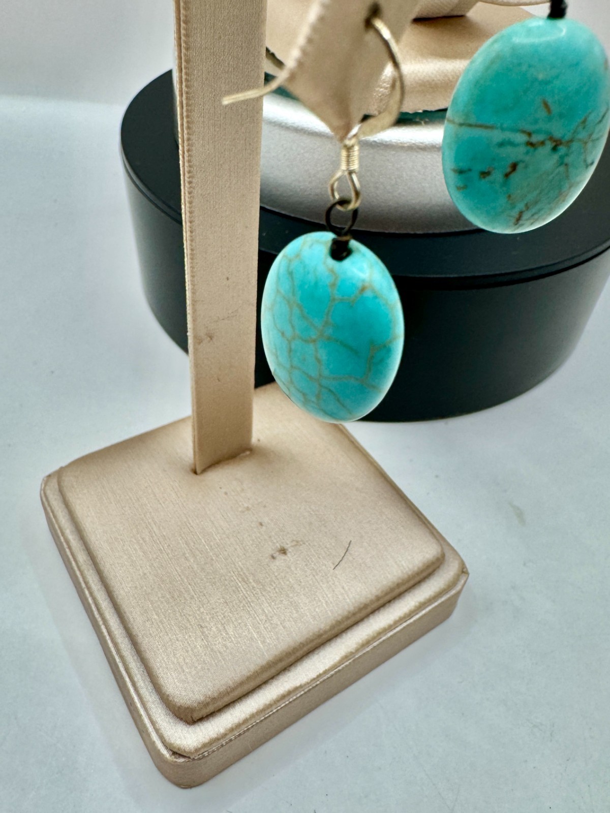 Unique!! 3pc Southwestern Steer Necklace, Crystal Skull, Faux Turquoise Earrings