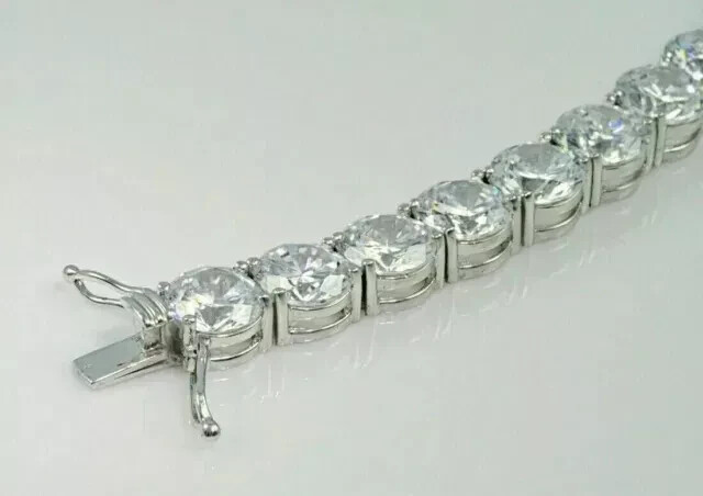 15Ct Round Cut Lab Created Diamond Tennis Bracelet 14K White Gold Plated