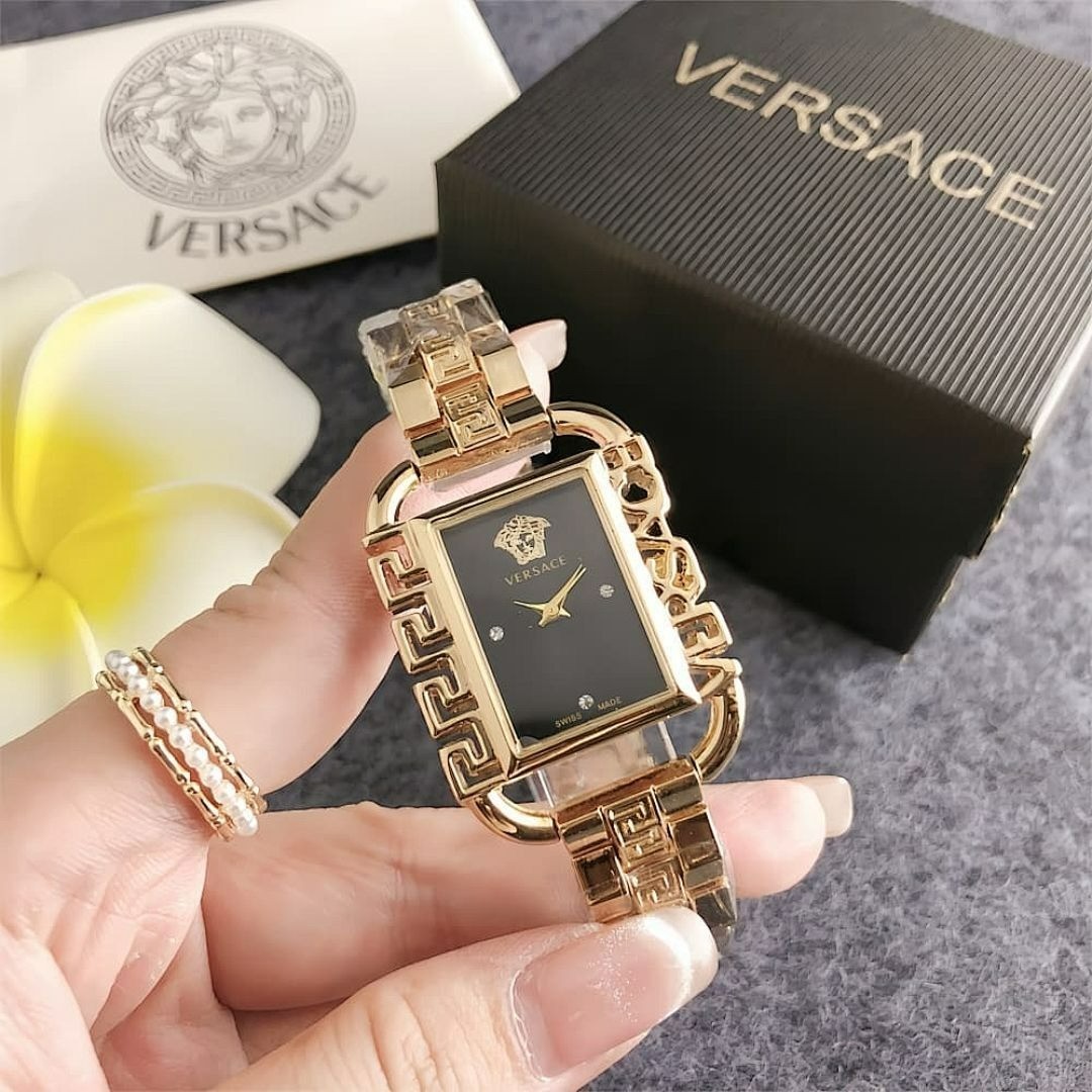 Versace Quartz Watch – Small Square Dial 29mm – Alloy Wristband with Box TaxFree