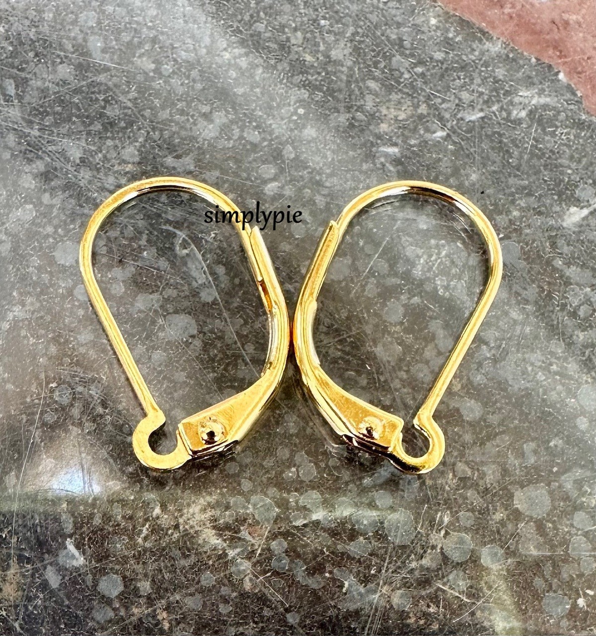 Gold Interchangeable Leverback Earring 8pcs Earwires Open Loop Findings (4Pairs)