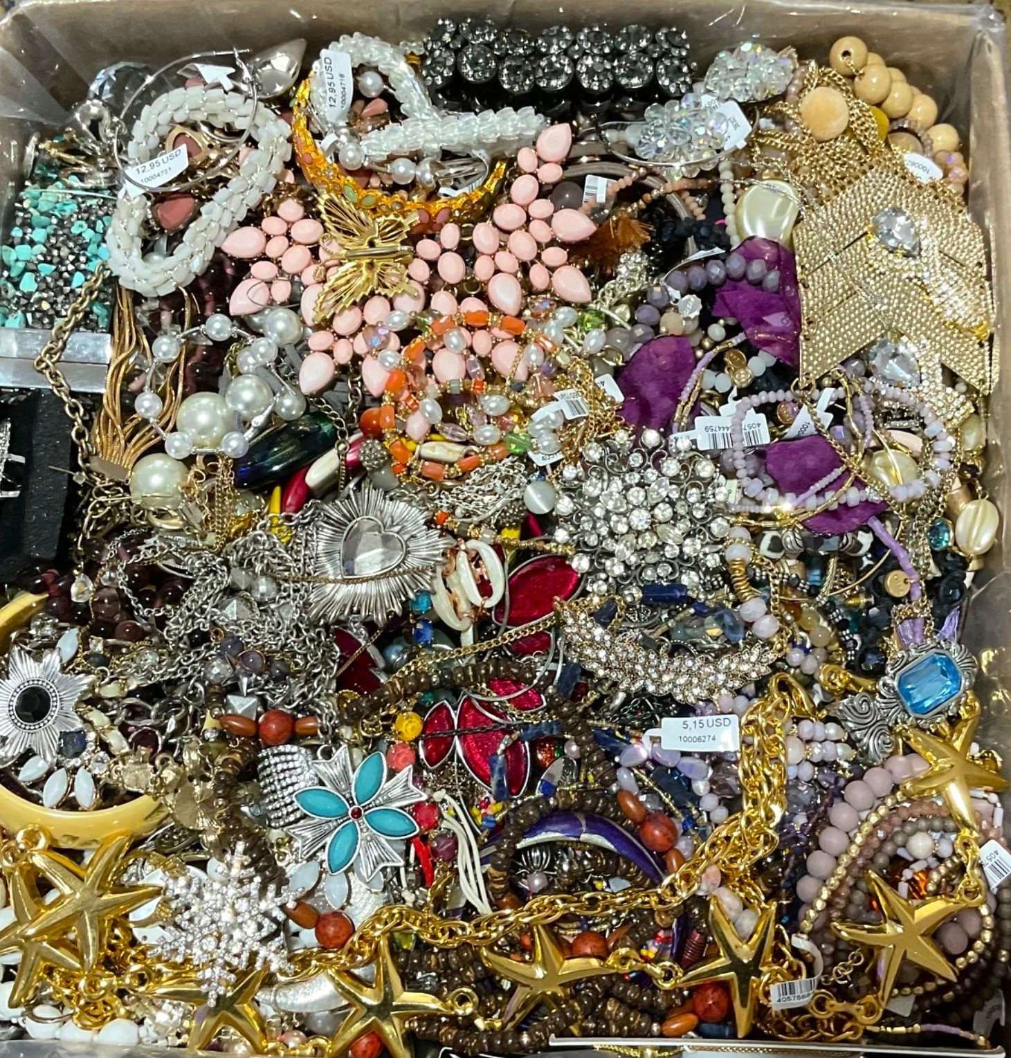 Over 3 Lbs Unsearched Jewelry Lot Vintage & Modern Junk & Resell Tangled FUN
