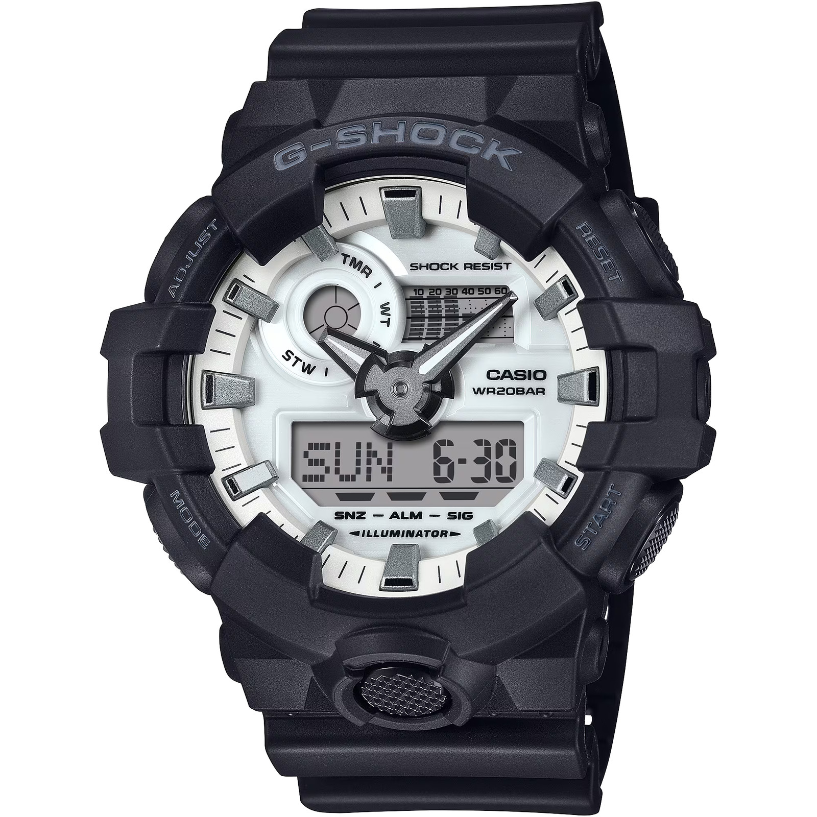 CASIO G-SHOCK GA-700WD-1A GA700WD-1A WHITE DIAL BLACK MEN’S WATCH