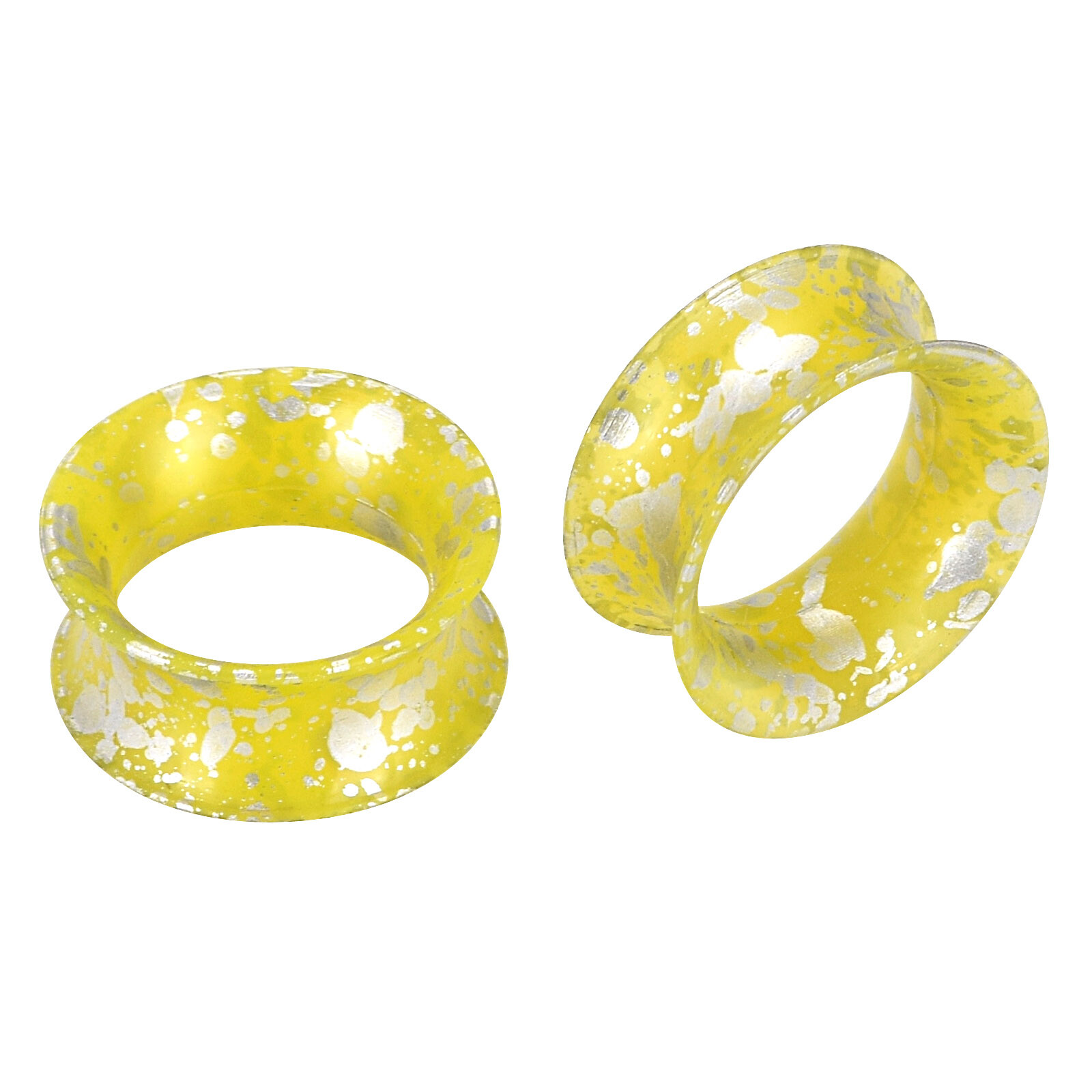 Thin Earskin-Silver Dots Silicone Ear Gauges Flesh Tunnels-Expander Plugs – TWO