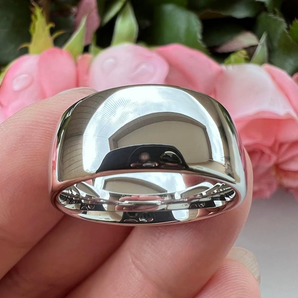 2mm 3mm 4mm 5mm 6mm 7mm 8mm 10mm White Tungsten Rings for Men Women Engagemen…