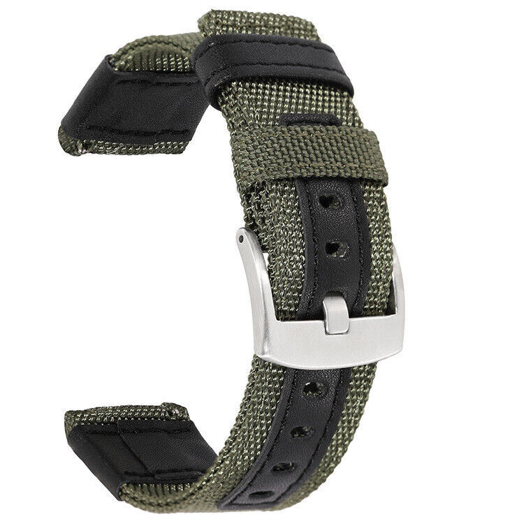 18mm For Citizen Eco-Drive BM8180-03E Cloth Nylon Watch Band Strap Green/Blue