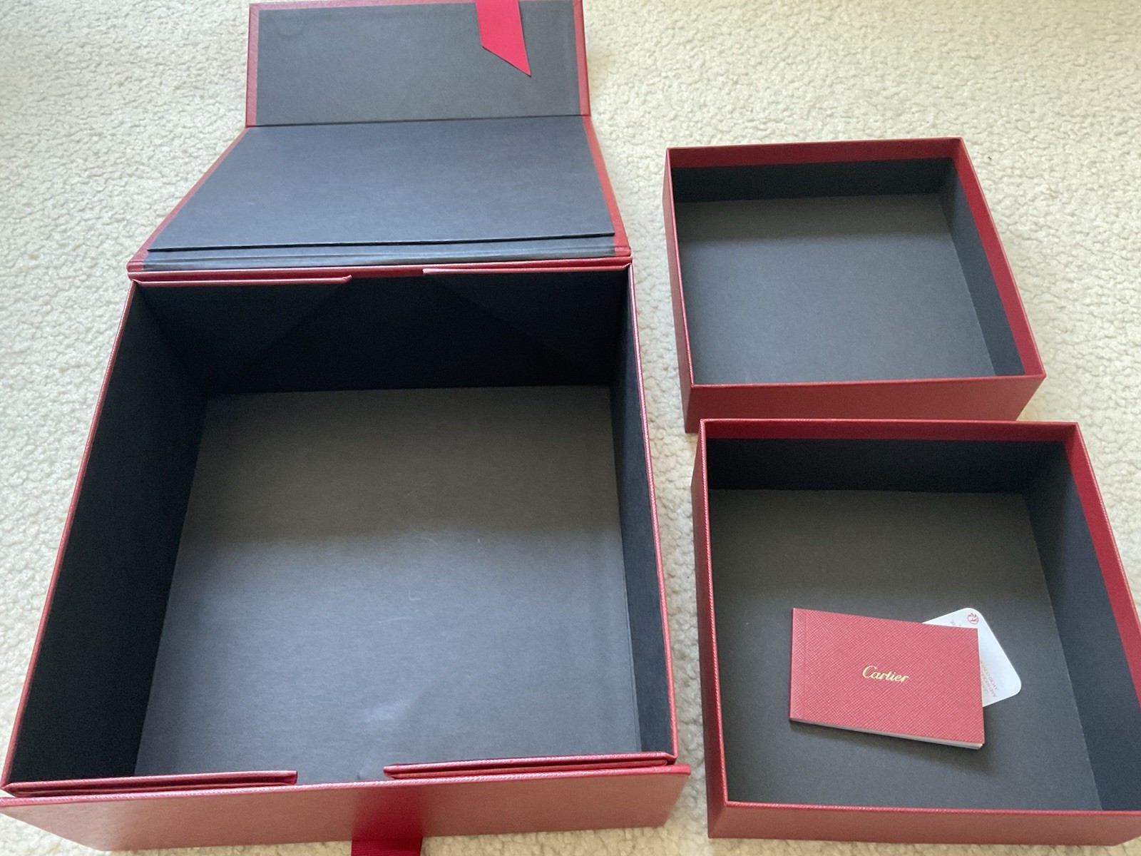 Cartier Red Boxes for Gifts 2 Authentic Boxes + Booklet *New*