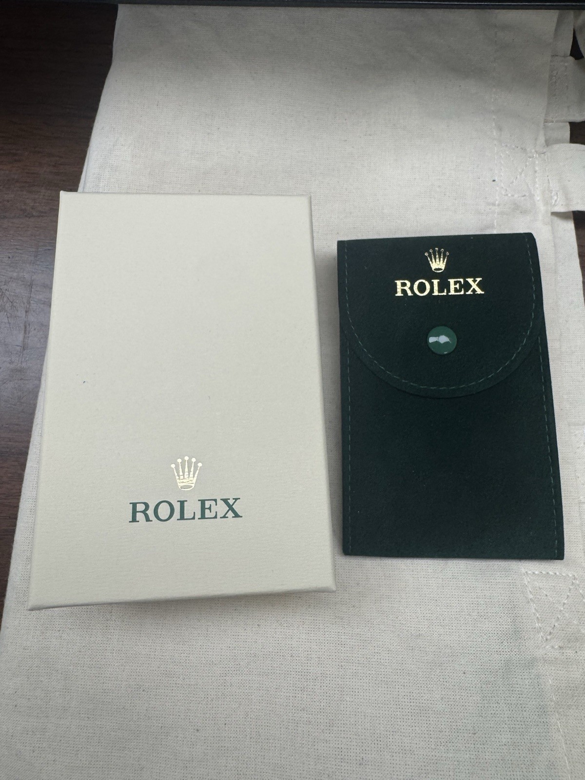 Rolex Service Center Green Velvet Suede Watch Travel Pouch Case New Box