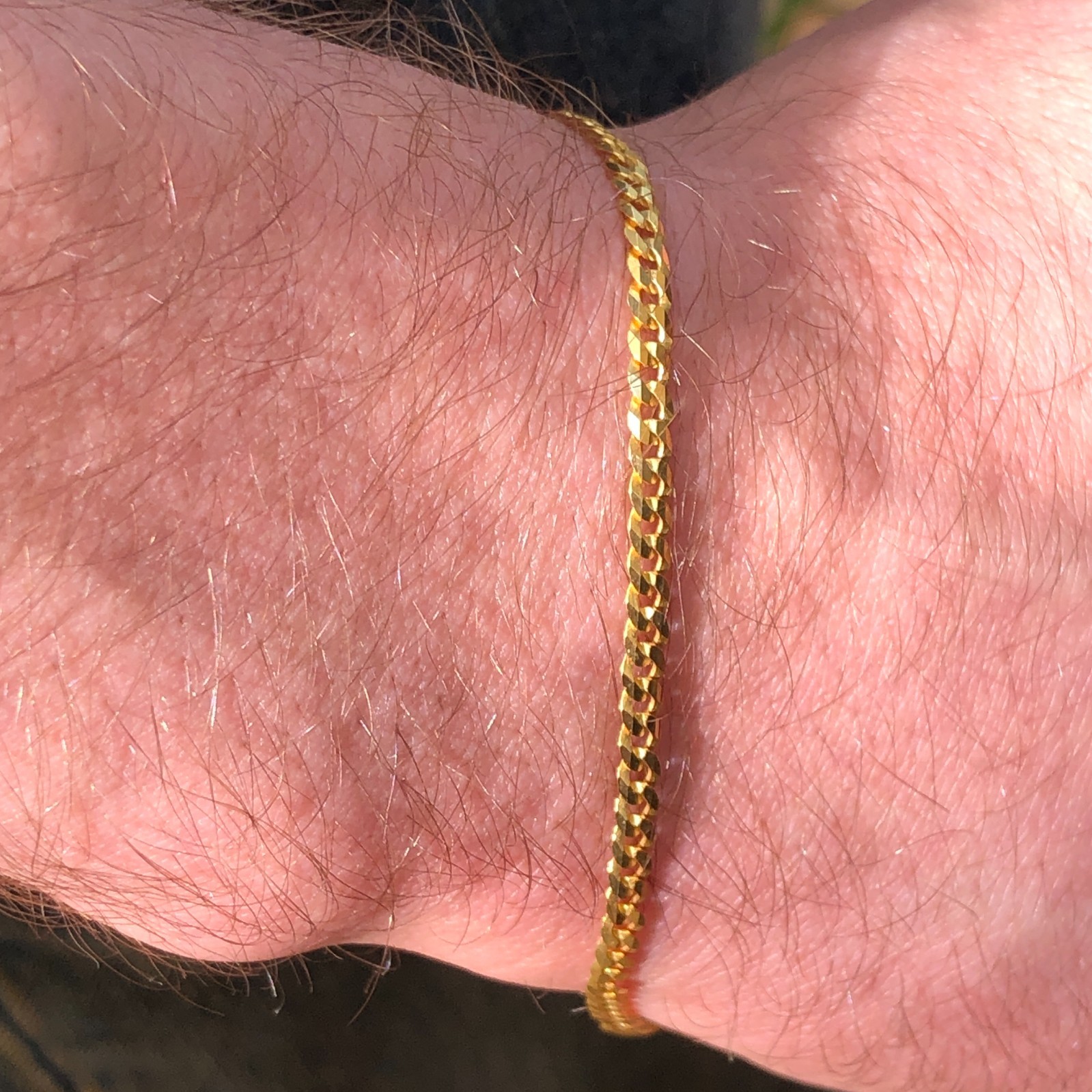 Authentic Solid 1/20 14K Yellow Gold Cuban Link Bracelet mm 7 Inch