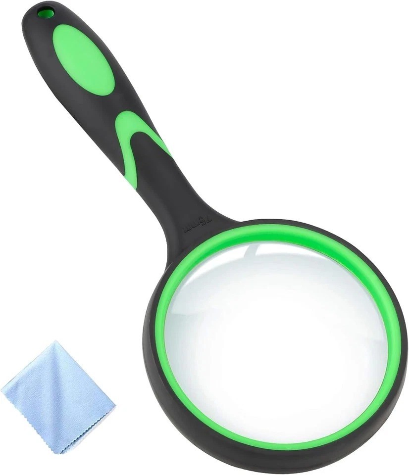 NEW Shatterproof Magnifying Glass 10X Large Handheld Magnifying Glass for Senior