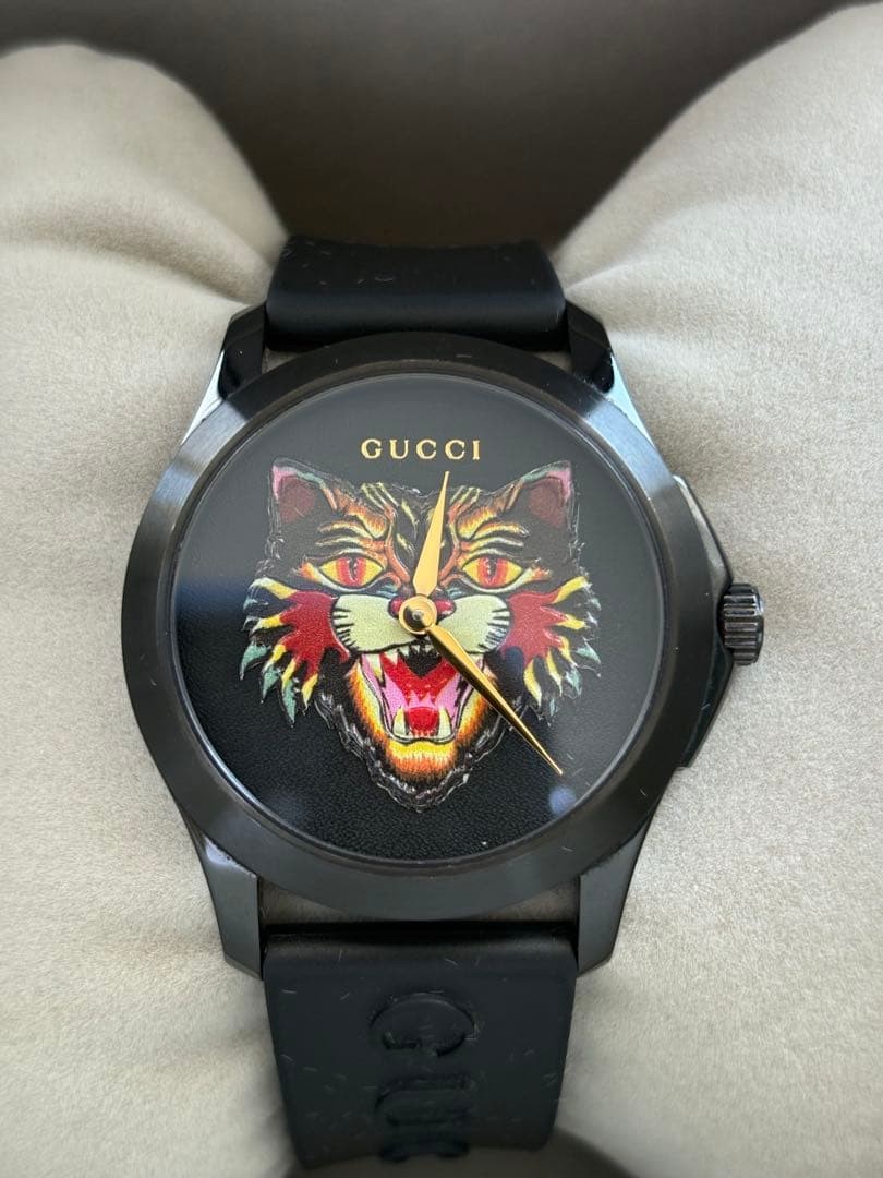 Gucci G Timeless Angry Cat YA1264021 Quartz Watch—In Excellent Condition 126.4