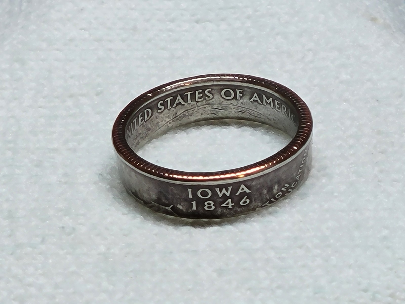 IOWA – Size 10 State Quarter Coin Ring