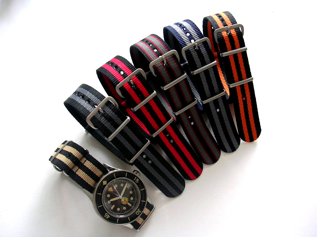 22mm Blue-Grey NATO G10 Nylon Military watch strap RAF Bond IW SUISSE 18 20 24