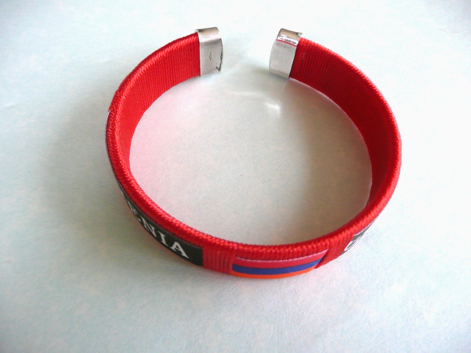 RED BLUE ORANGE ARMENIAN FLAG COLOR BRACELET ARMENIA Ես հայ Եմ