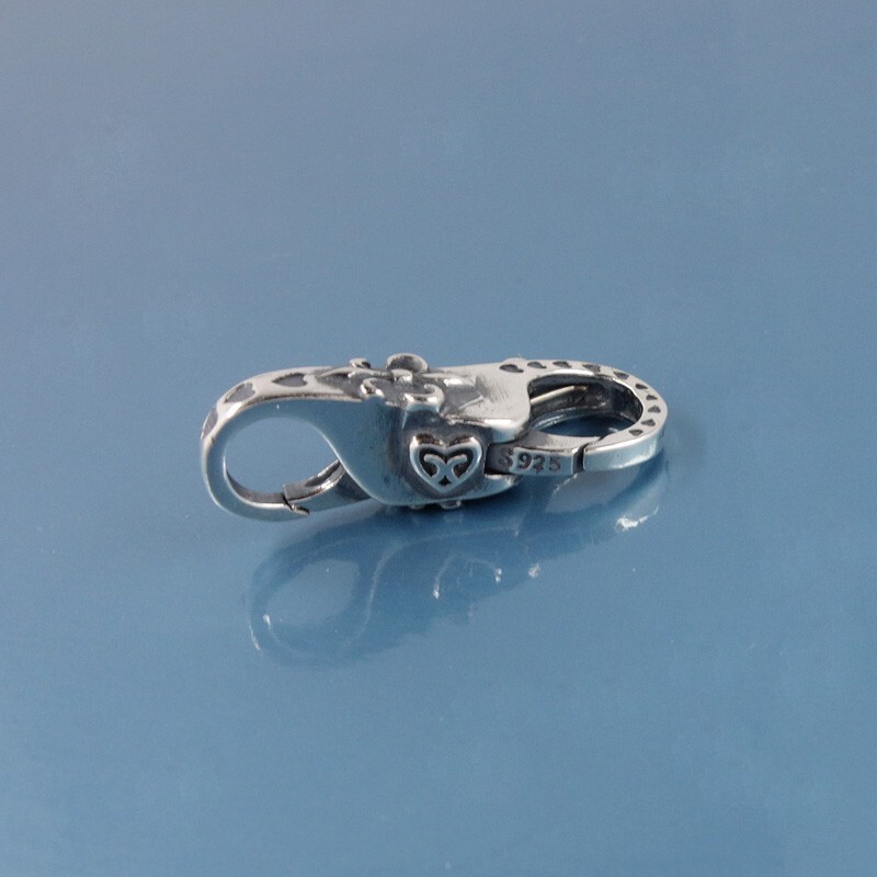 Sterling Silver Double Openings Lily Lobster Claw Clasp Connector #44066
