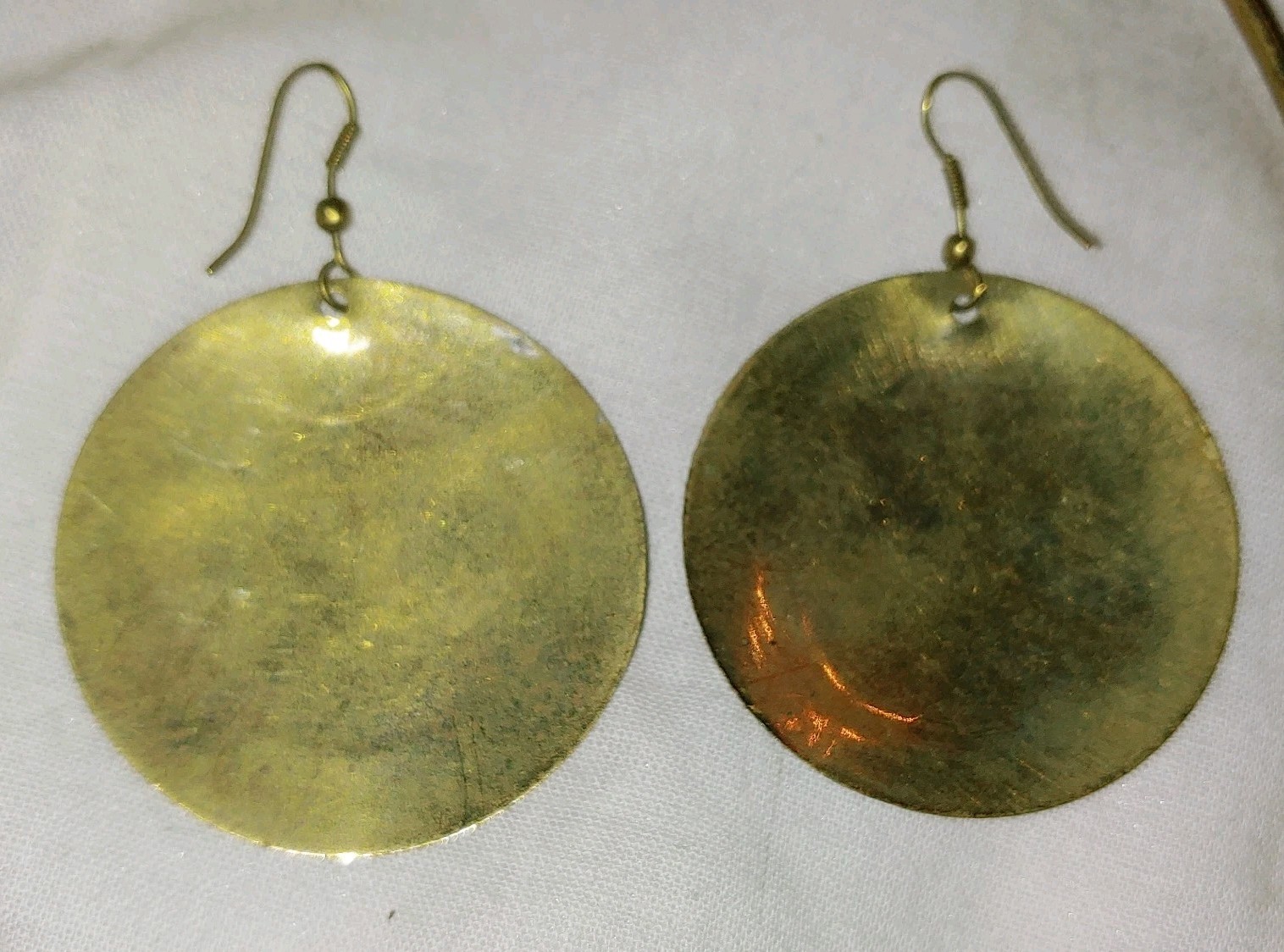 Hand Made South Africa Metal Necklace Earrings Set 3pc Solid Brass Copper 16 In.