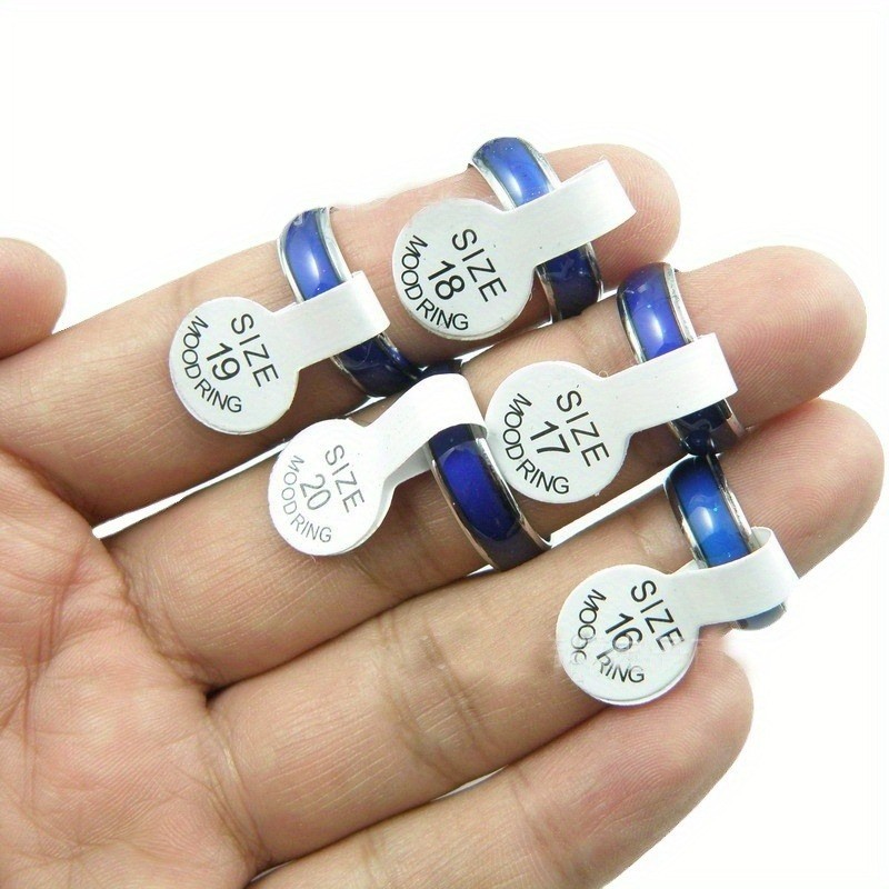 100 Colour Changing Mood Rings with Box Temperature Changeable Colour Rings