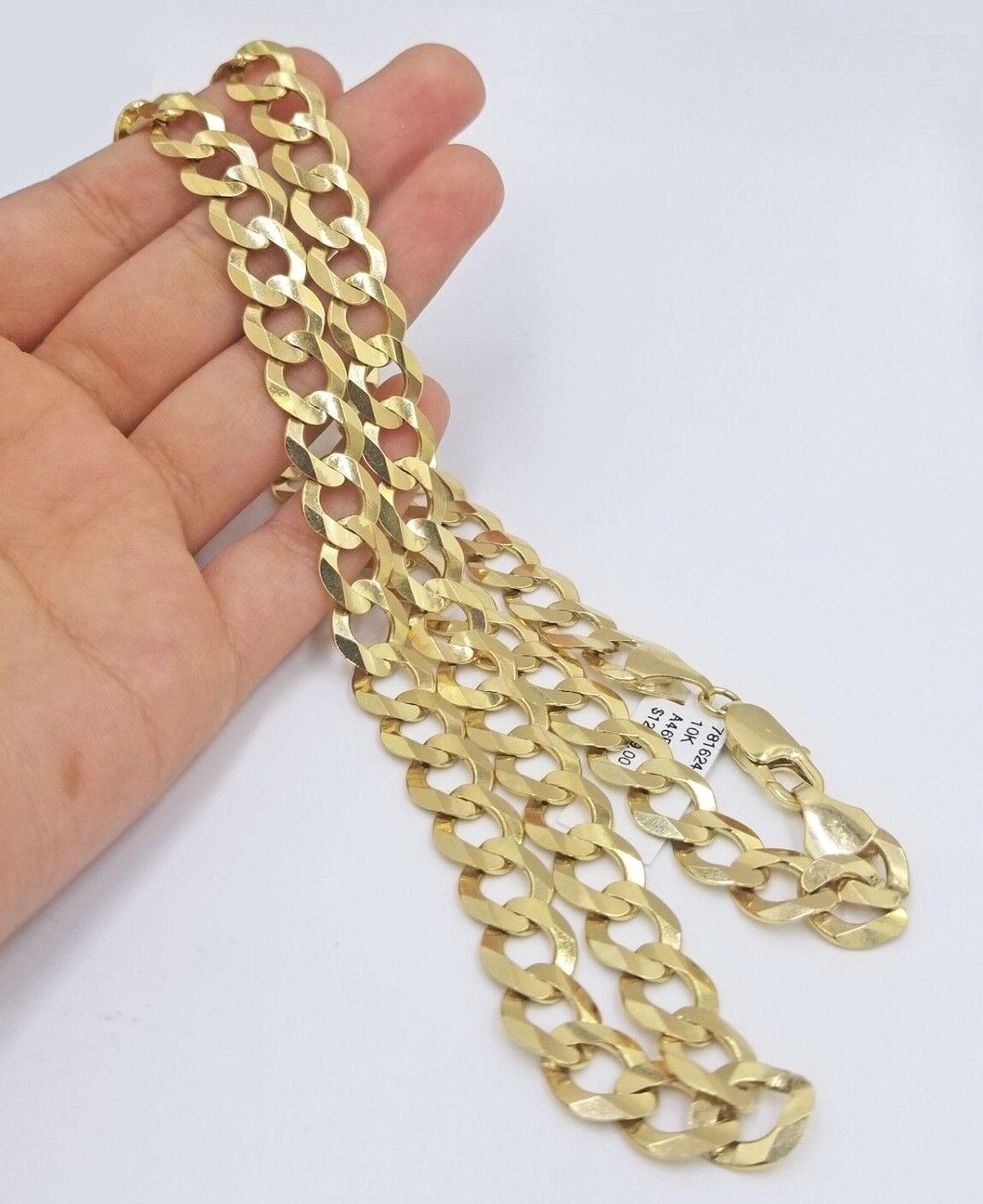 Real 10k Gold Chain Cuban Curb Link 10mm 18 in – 30 Inch Mens Solid 10kt Yellow