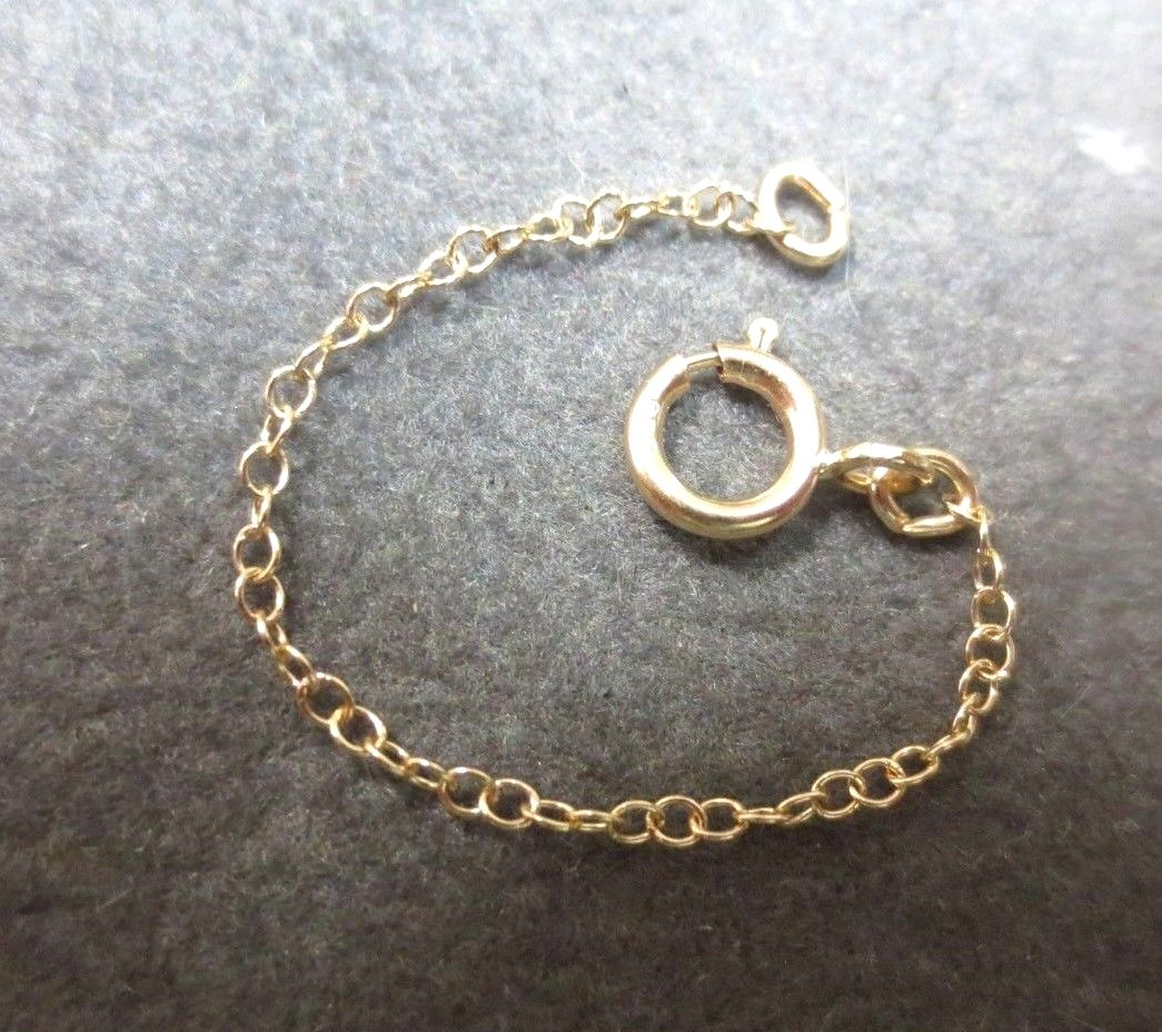 2.25″ 14K Solid Y. Gold Safety Chain Extender 1.2 mm Width w/ 5mm Spring Clasp