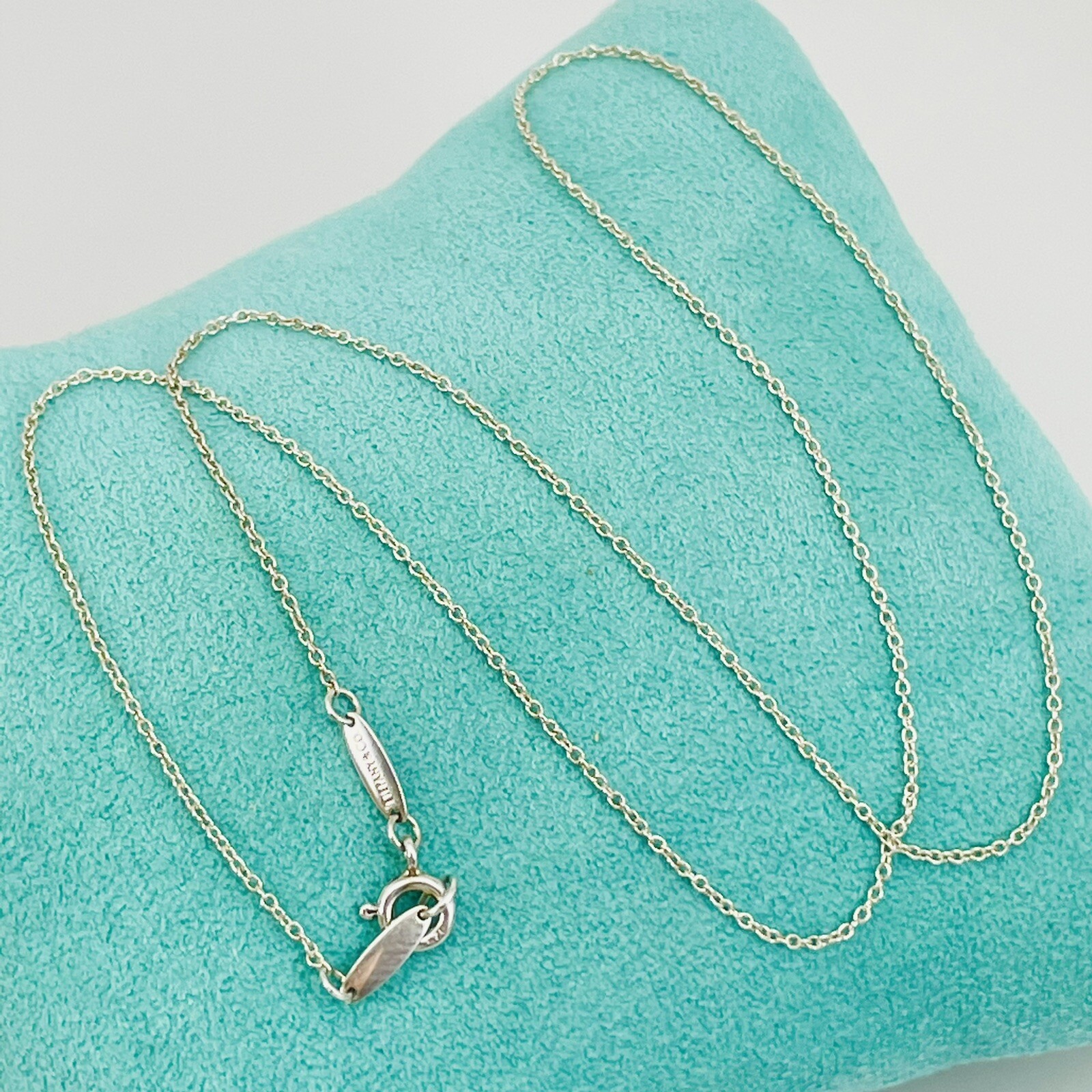 16″ Tiffany & Co Elsa Peretti Chain Necklace 1mm in Sterling Silver