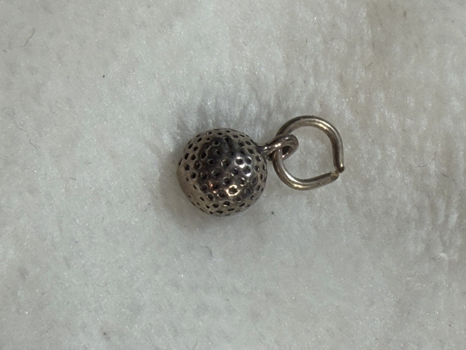 Sterling Silver 925 Golf Ball Charm/pendant Only No Necklace! 6mm