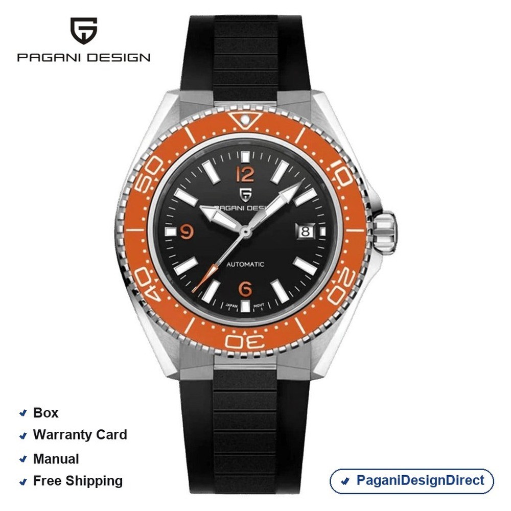 Pagani Design PD-YS034 Orange Black Diver Stainless Steel Automatic Men’s Watch