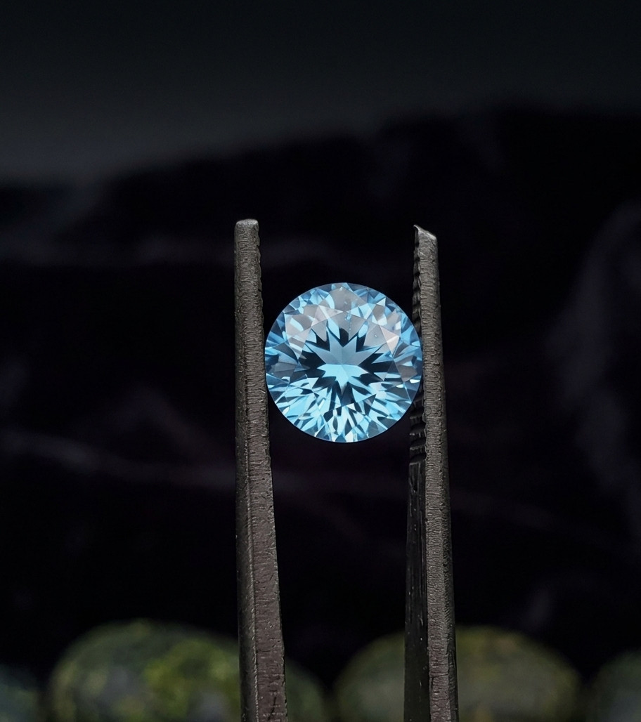 2.00Ct Fancy Vivid Blue Lab Grown Moss Diamond Portuguese Round Cut Loose Stone