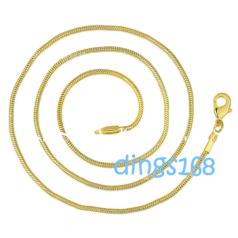 18K Yellow Gold Filled Round Snake Chain 16/18/20/22/24/26/28/30/32/34/36/38inch