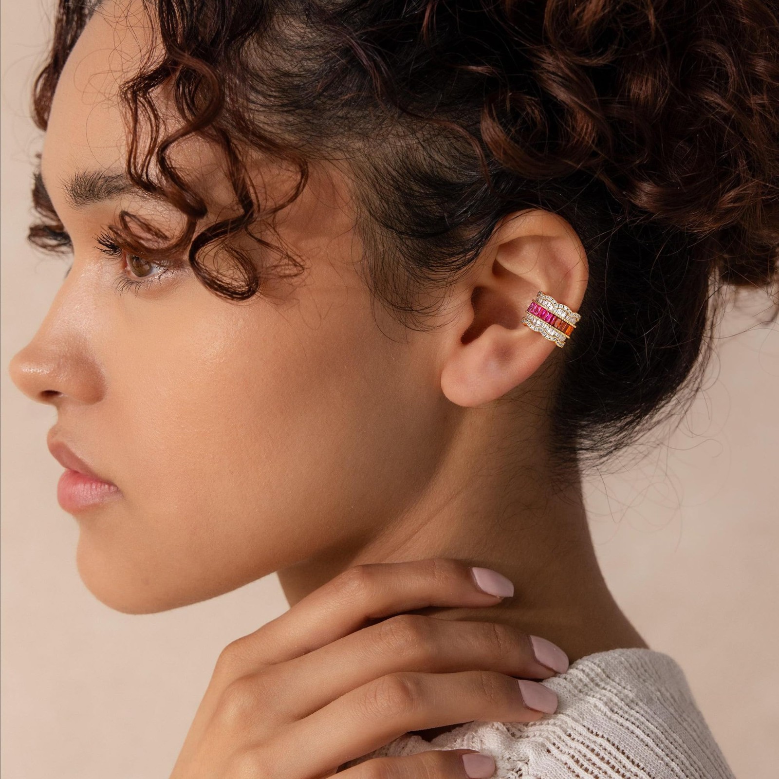 Non-Piercing 14K Gold Plated Ear Cuff Earrings for Women – Lightweight Clip-On C