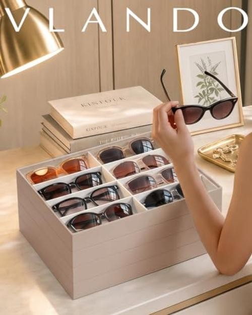 Stackable Jewelry Tray, Drawer Organizer, 40-Grid Display,| 40 40 Grids Toffee