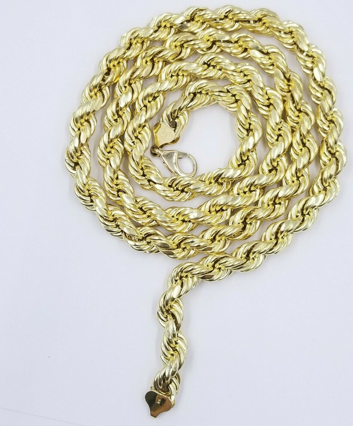 10k Yellow Gold Rope Chain Necklace 18″-30″ Men Women 4mm-10mm Real Gold Sale