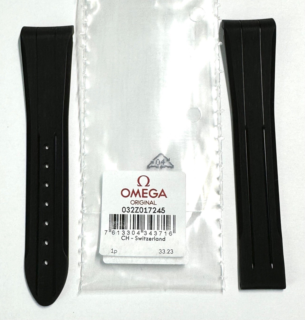 Original Omega 20mm For Speedmaster Moonwatch 42mm Watch Black Rubber Band Strap
