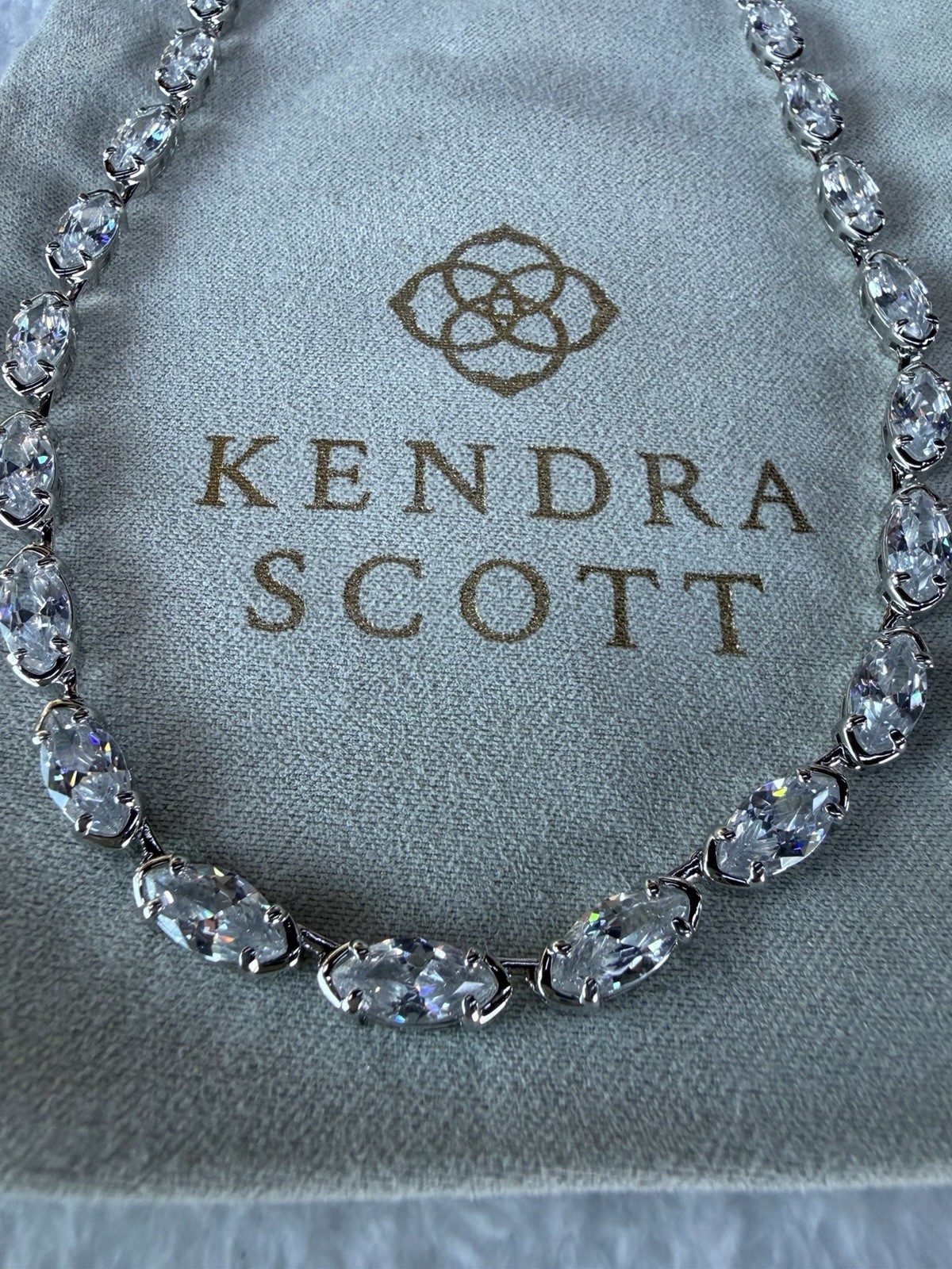 Kendra Scott Genevieve Strand Necklace in White Crystal