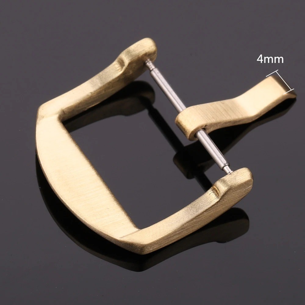 Metal Watch Band Pin Buckle Durable Bronze Solid Copper Strap Clasp 18-24mm