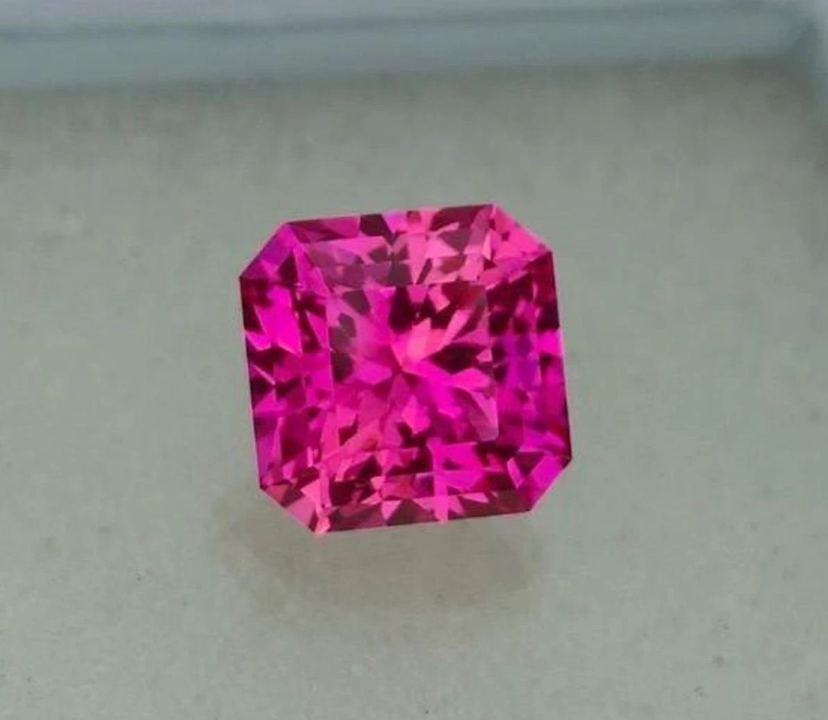 Rare Natural Ceylon Pink Sapphire Certified Loose Asscher Cut Gemstone 10 Ct