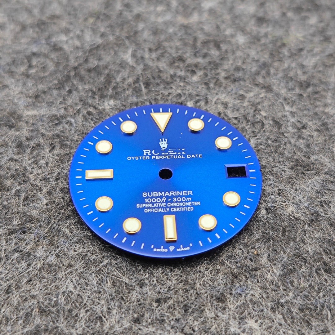 28.5mm SUB Watch Dial Ice Blue Luminous for NH35 NH36 Movement Watch Parts