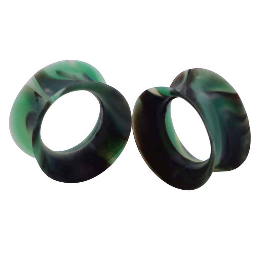 2PCS Thin Silicone Ear Tunnel Soft Ear Plugs Flexible Earskins Gauges Piercing