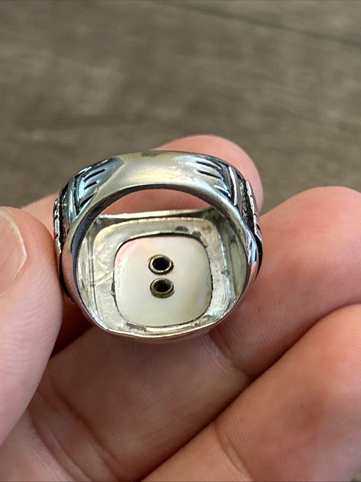 Vintage USN United States Navy Mother Of Pearl Men’s Ring