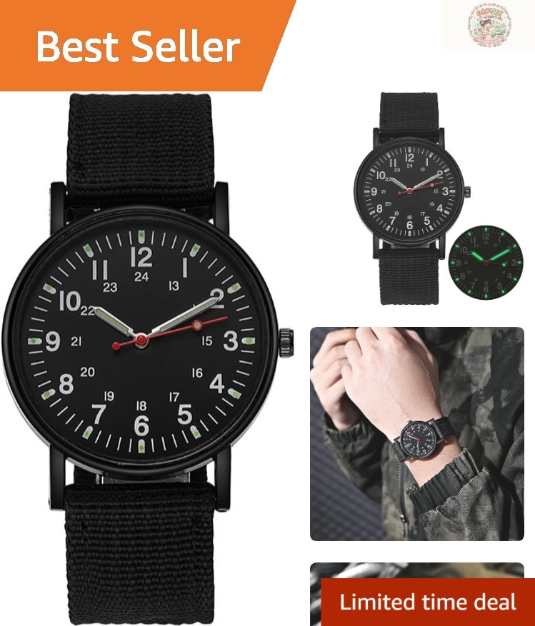 Stylish Unisex Luminous Quartz Watch with Durable Nylon Strap for Every Occasion