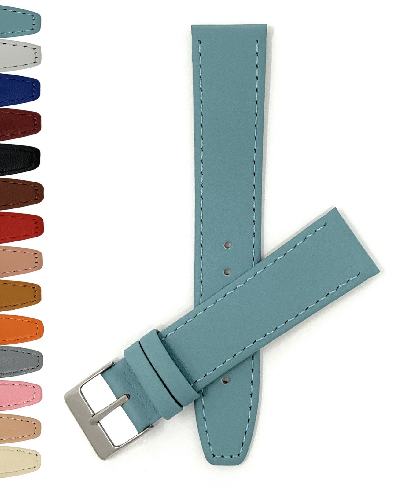 Bandini Leather Watch Band Mens/Womens 12mm 14mm 16mm 18mm 20 22mm, Many Colors