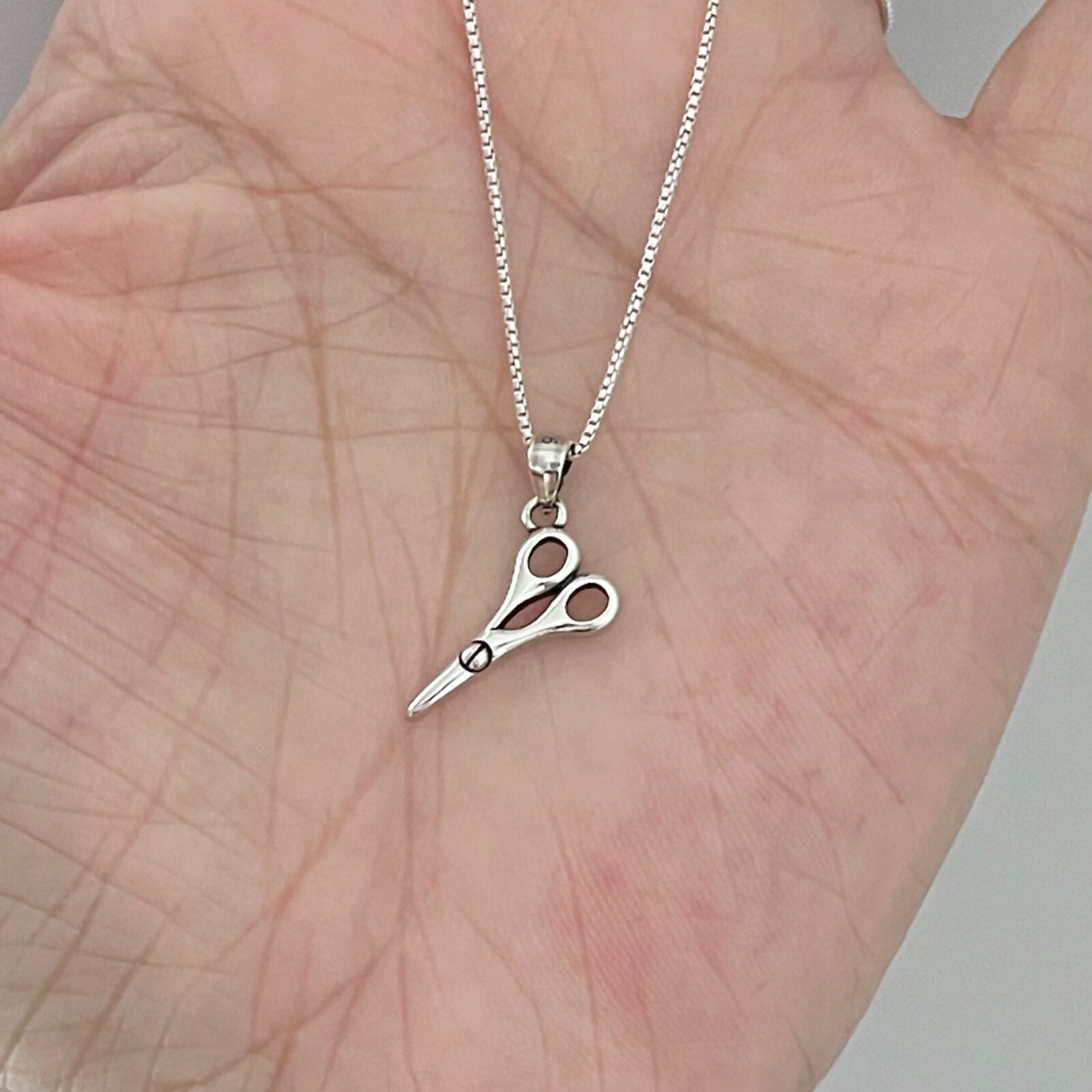 Sterling Silver Little Scissors Necklace, Hair Dresser Necklace, Silver Necklace