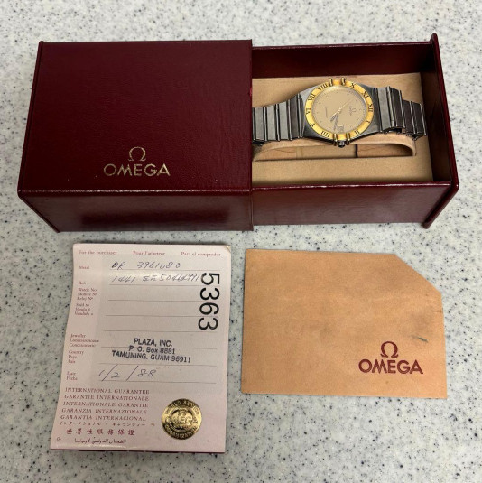 【Box】Omega Constellation 396.1080 Rare Cal.1441 Gold Steel Quartz Mens Works #87