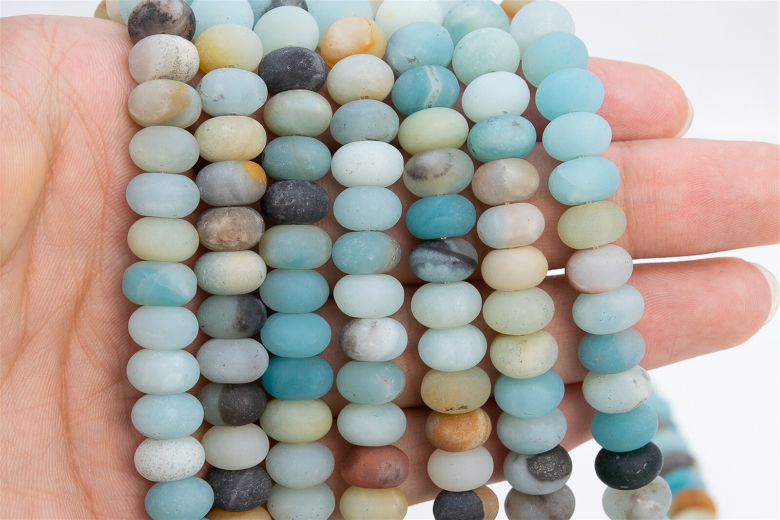 10x6MM Genuine Natural Matte Multicolor Amazonite Beads A Rondelle Beads