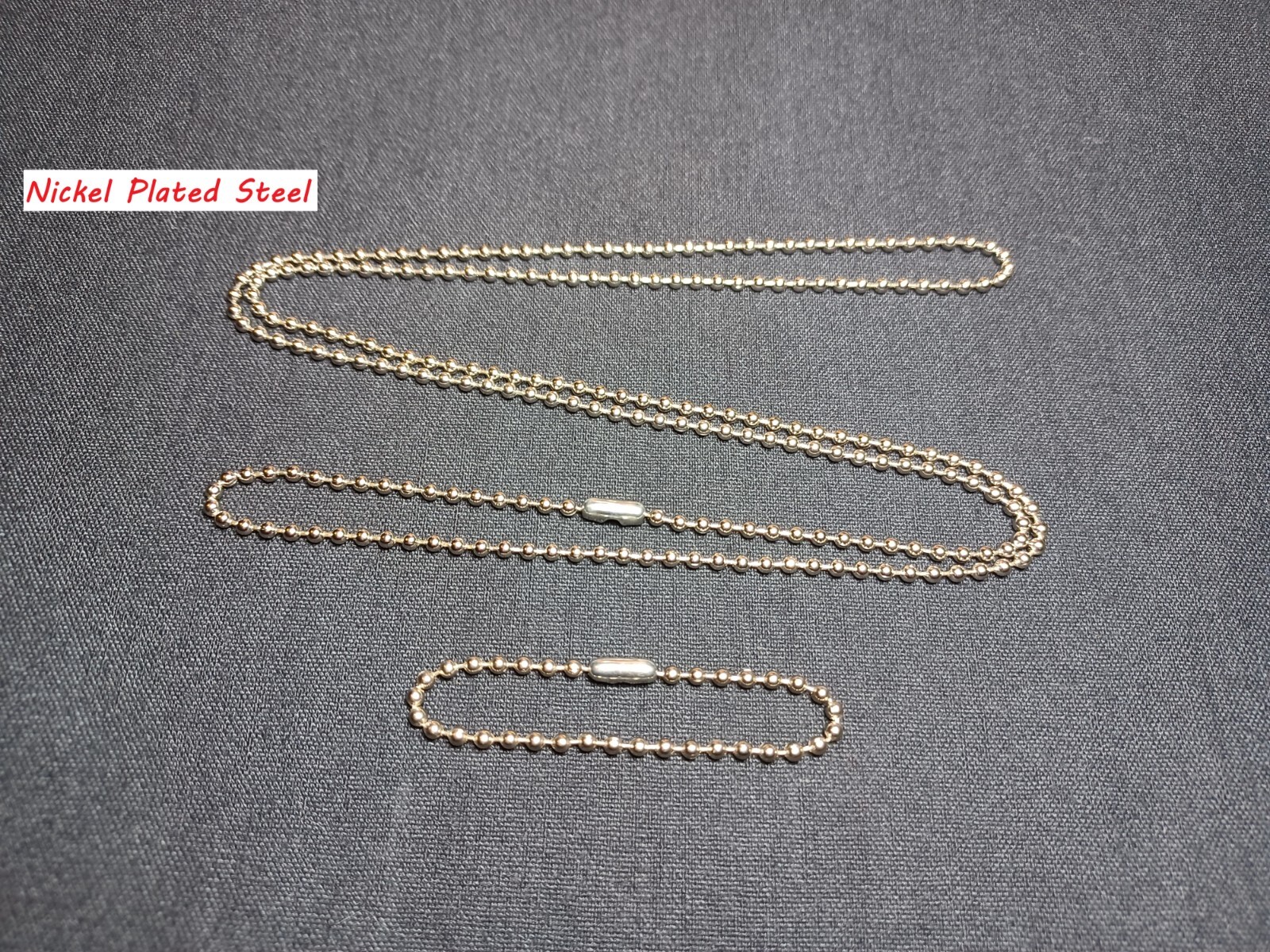 Military Army Navy Marine AF Dog Tag 2.4mm Ball Bead Chain or Chain Set FreeShip