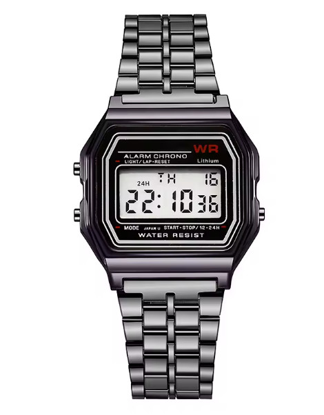 F-91W-1 Men’s 2025 Digital Silver Steel Watch Classic Alarm Light Waterproof