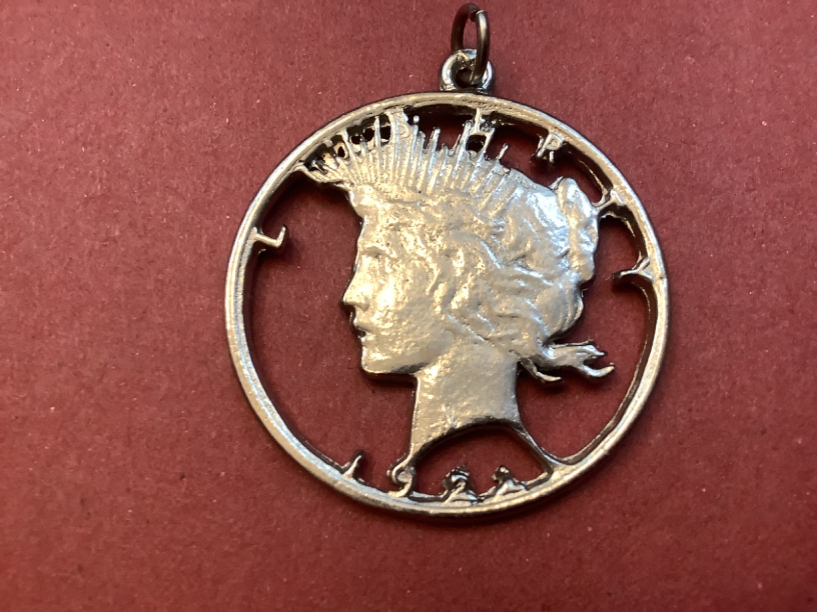 1922 Silver Dollar Cut Out Pendant and Dime Cut Earings Lot