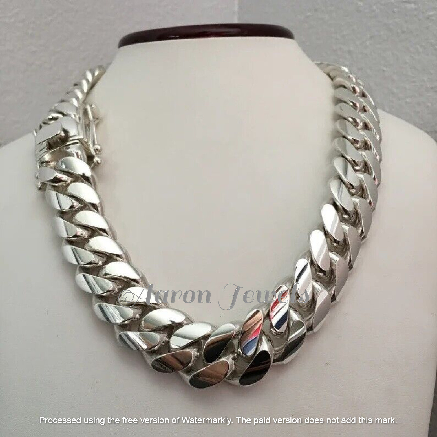 Men’s Miami PLAIN Cuban 20mm x 26″ LINK Chain 925 Sterling Silver ITALIAN LOCK