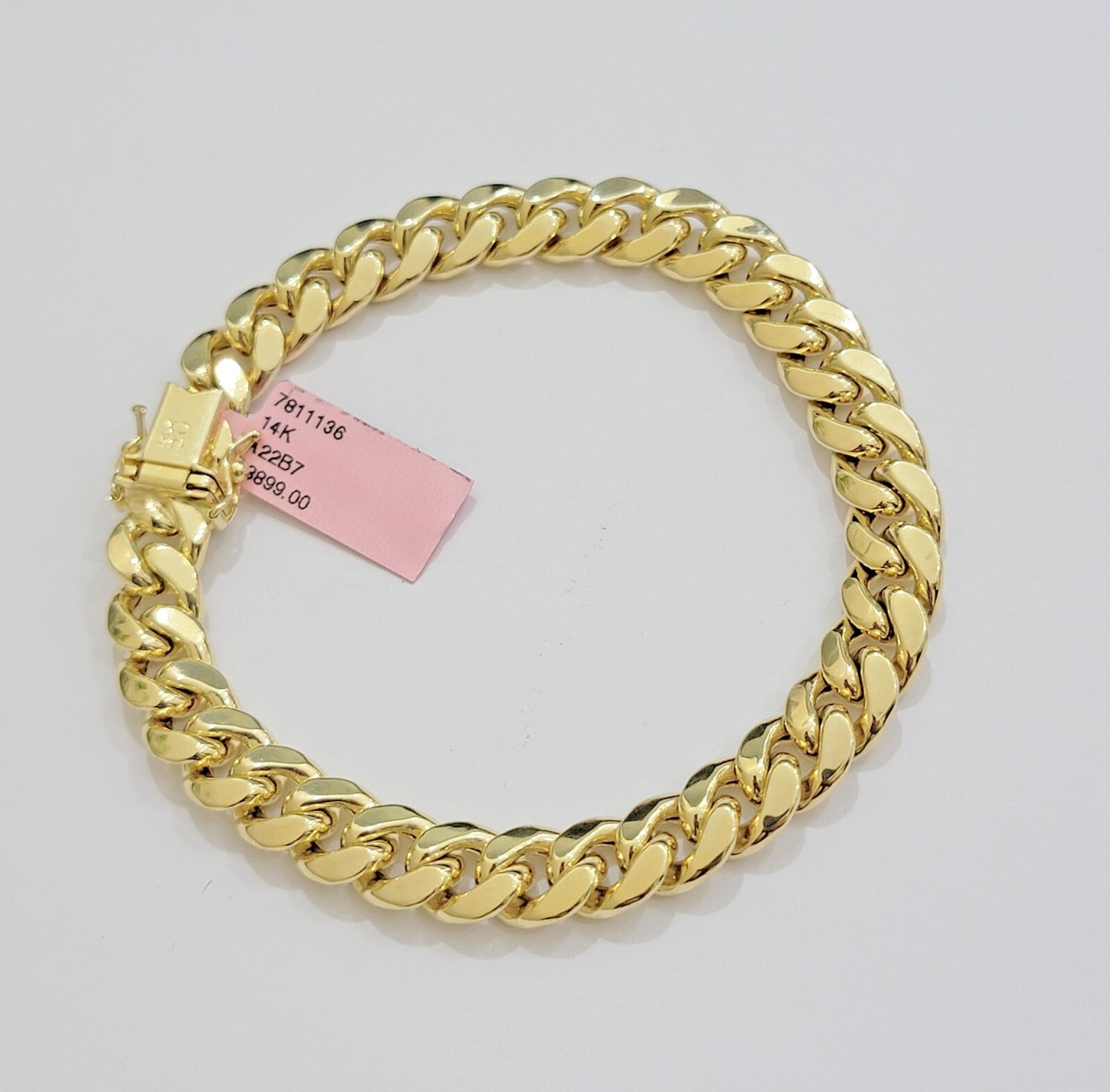 Real 14k Gold Bracelet 9mm Miami Cuban Link 7.5″- 9 Inch Mens 14kt Yellow Gold