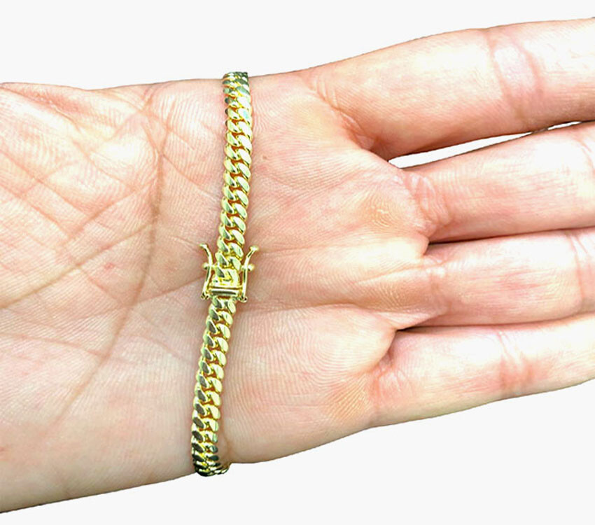 14k Solid Yellow Gold Miami Cuban Link 4mm Chain Necklace Bracelet 7″-30″