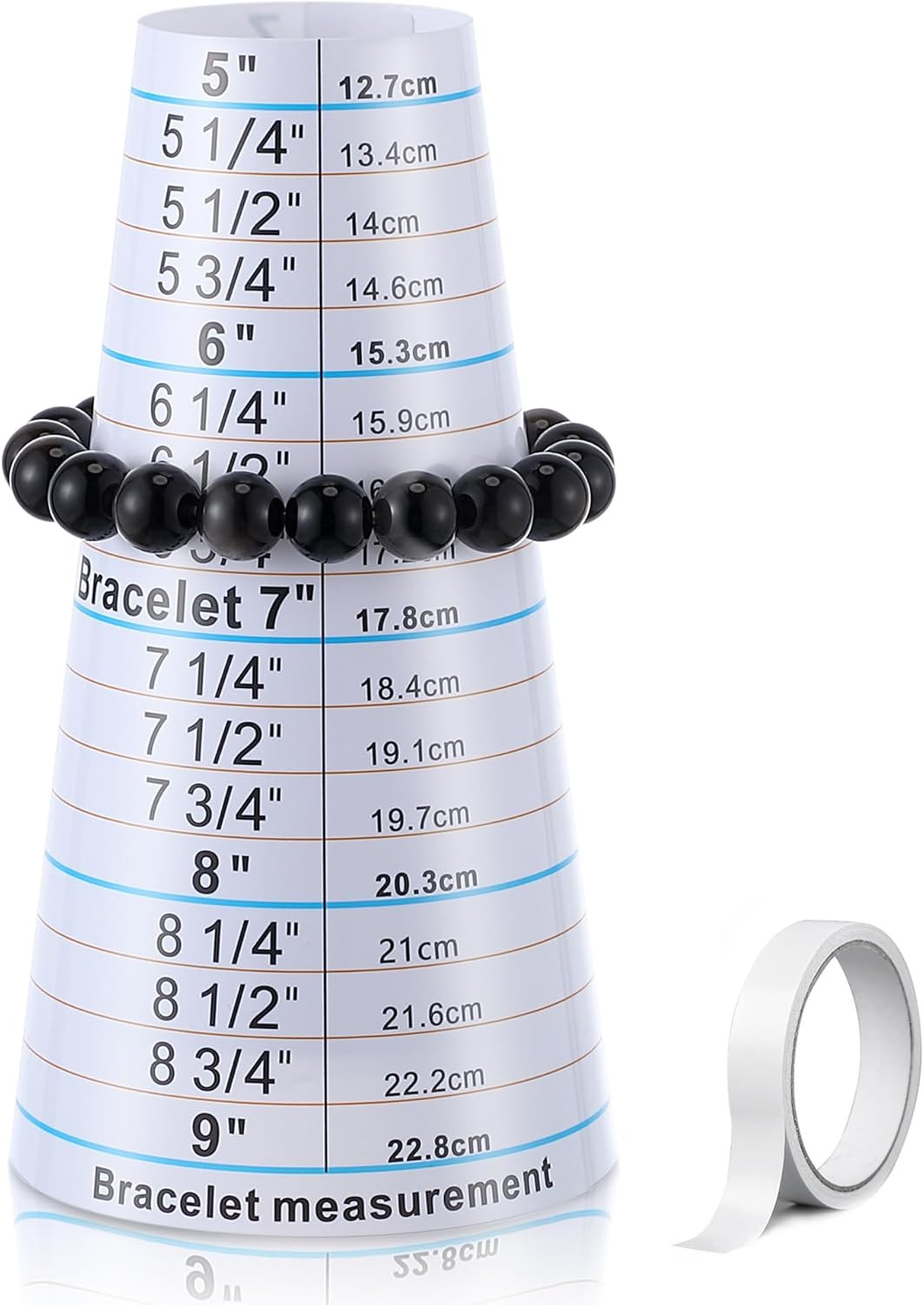Bracelet Mandrel and Bracelet Sizer Measuring Tool, Adjustable 5-9” Plastic Size